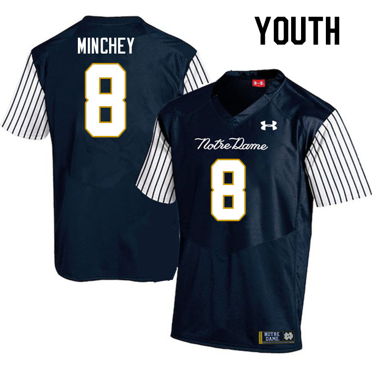 Youth #8 Kenny Minchey Notre Dame Fighting Irish College Football Jerseys Stitched-Alternate